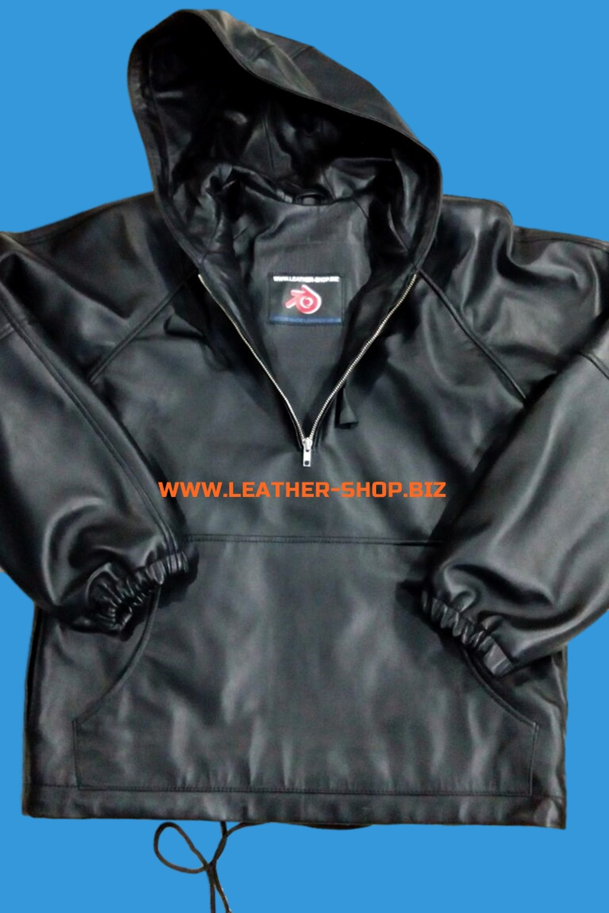 Leather Hoodie with Lambskin Lining Custom-Made Style LLH055