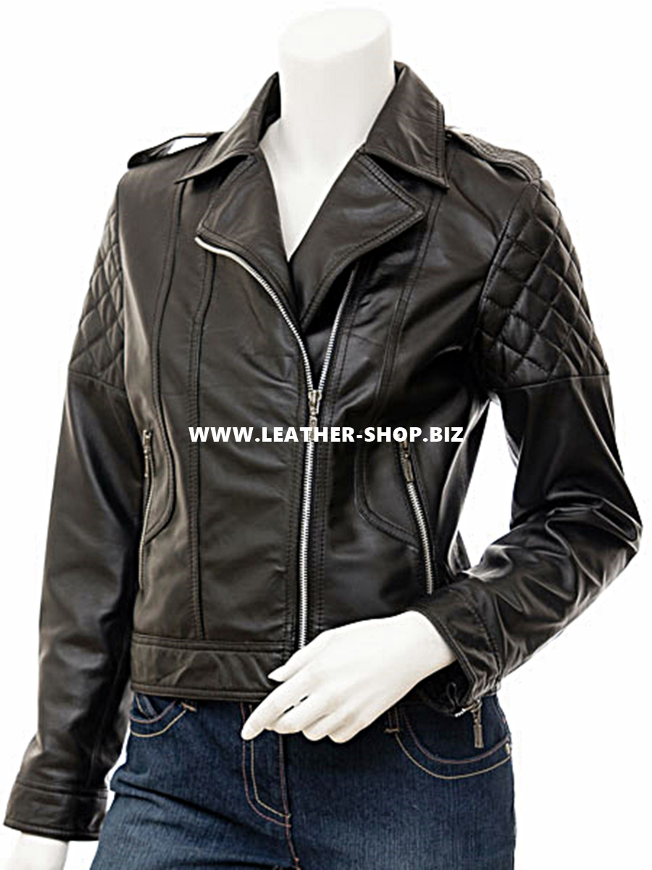 Leather jacket LLJ601 diamond stitch style made to order on sale now