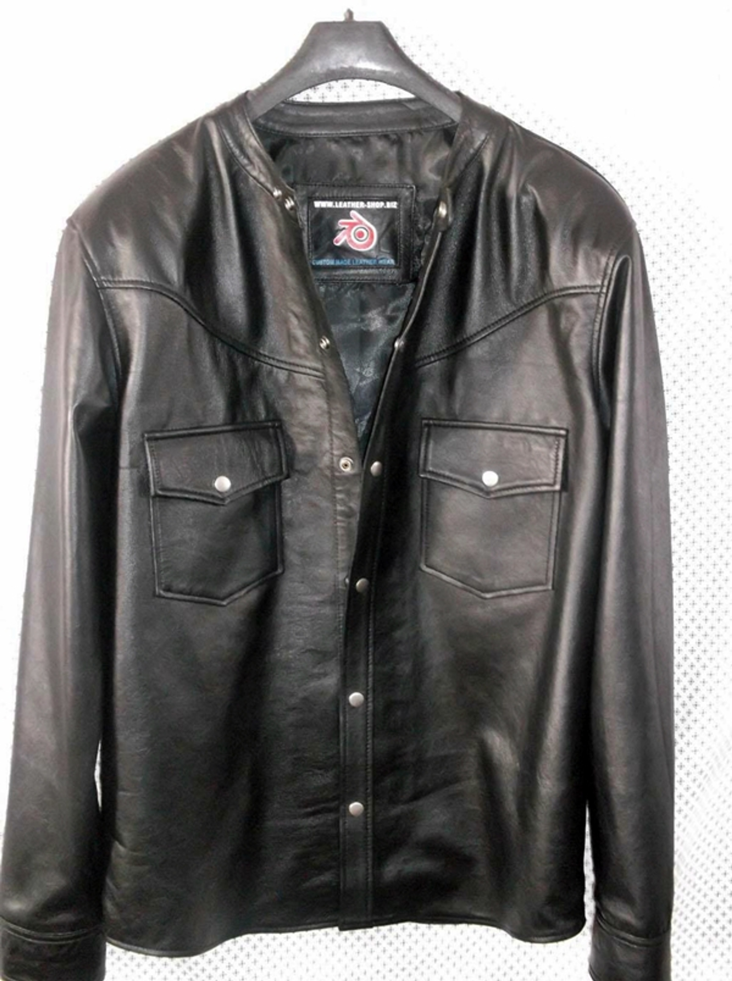 Leather Shirt Custom-Made style LS018NC No Collar