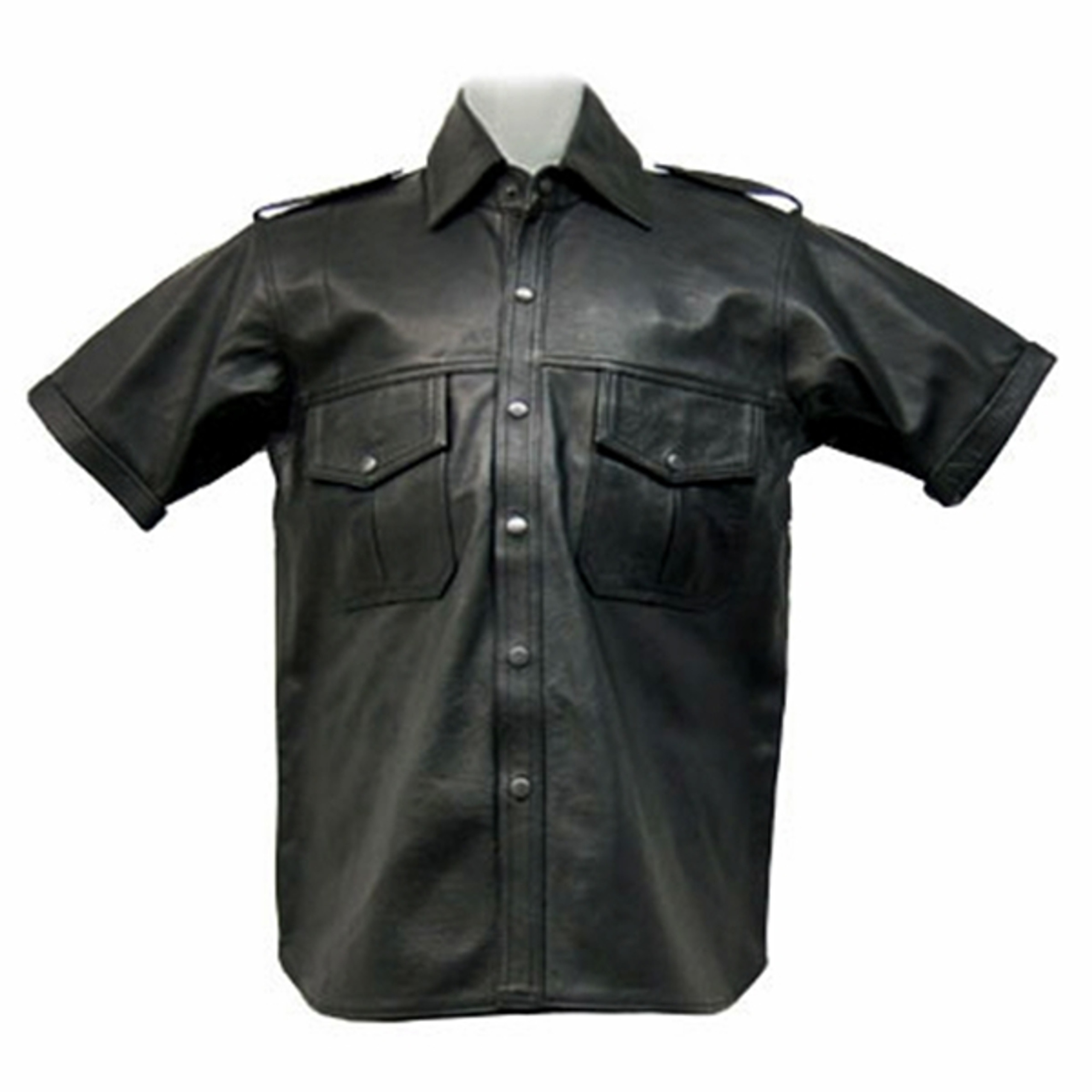 Leather Short Sleeve Shirt Custom Made Style LS201 9 Colors Available
