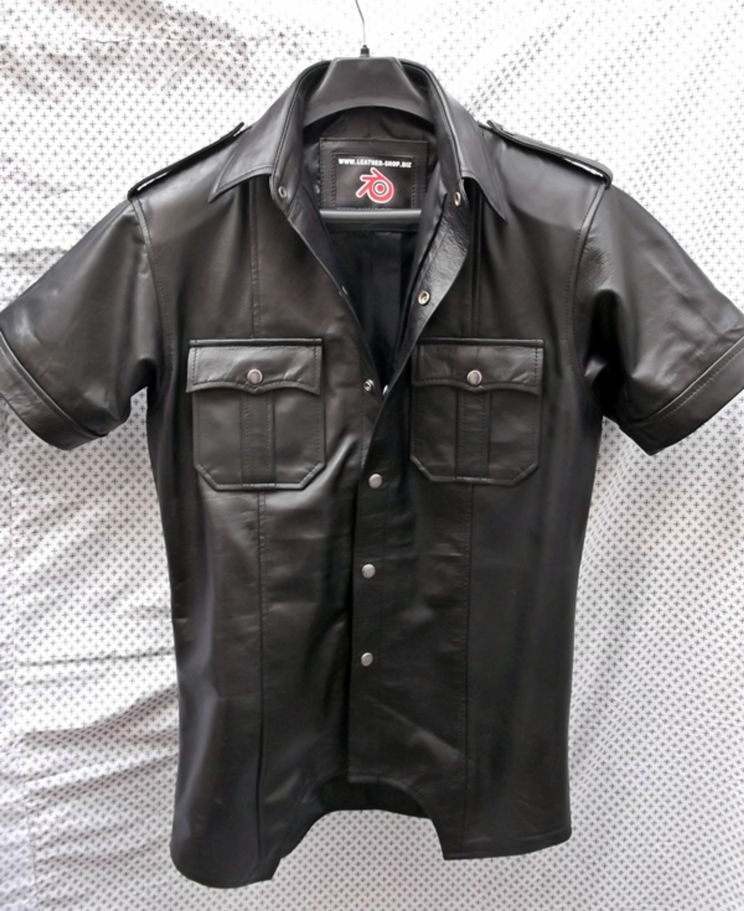 Leather Short Sleeve Shirt Custom Made Style LS205
