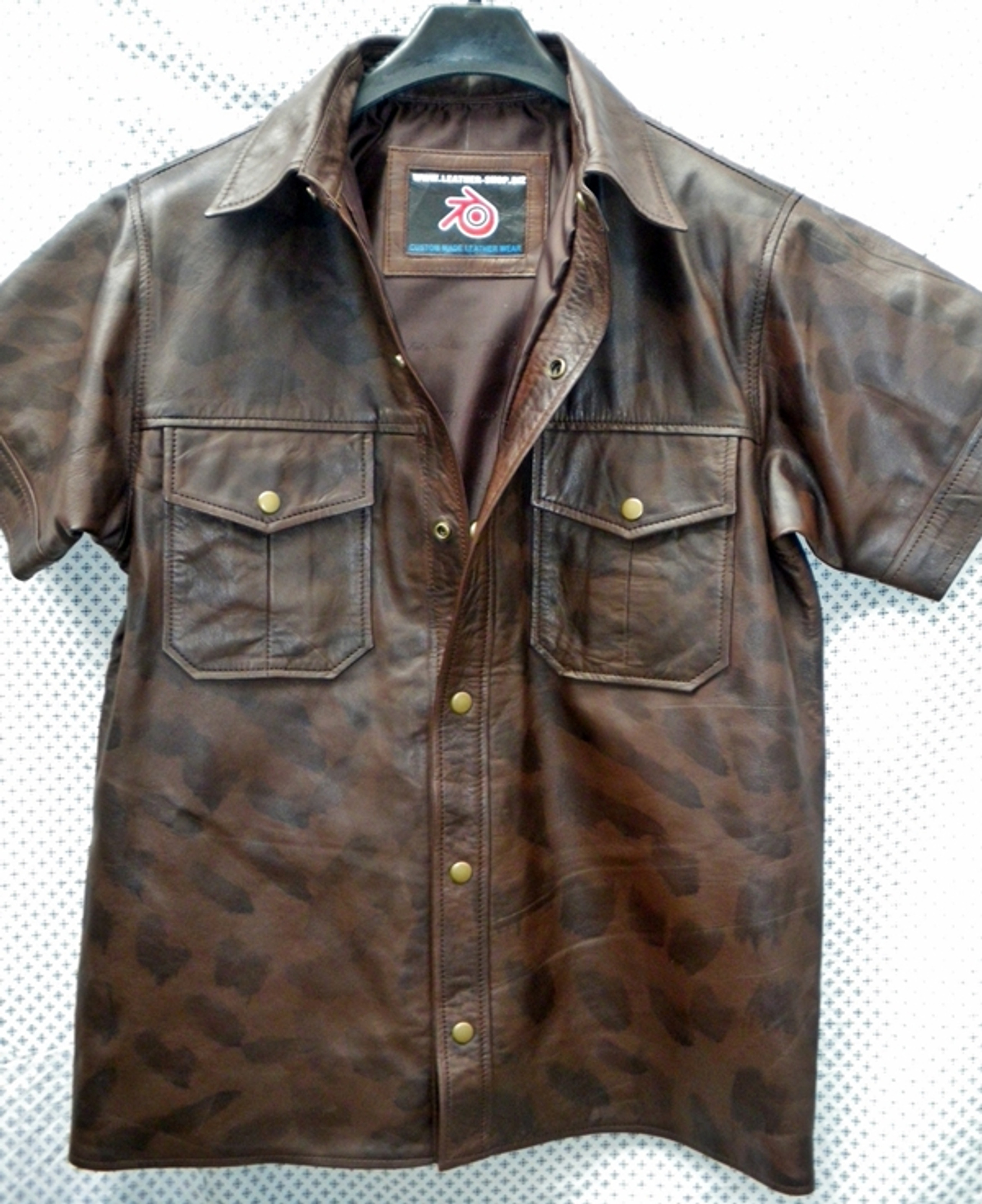 Leather Short Sleeve Shirt Style LS210 Custom Made