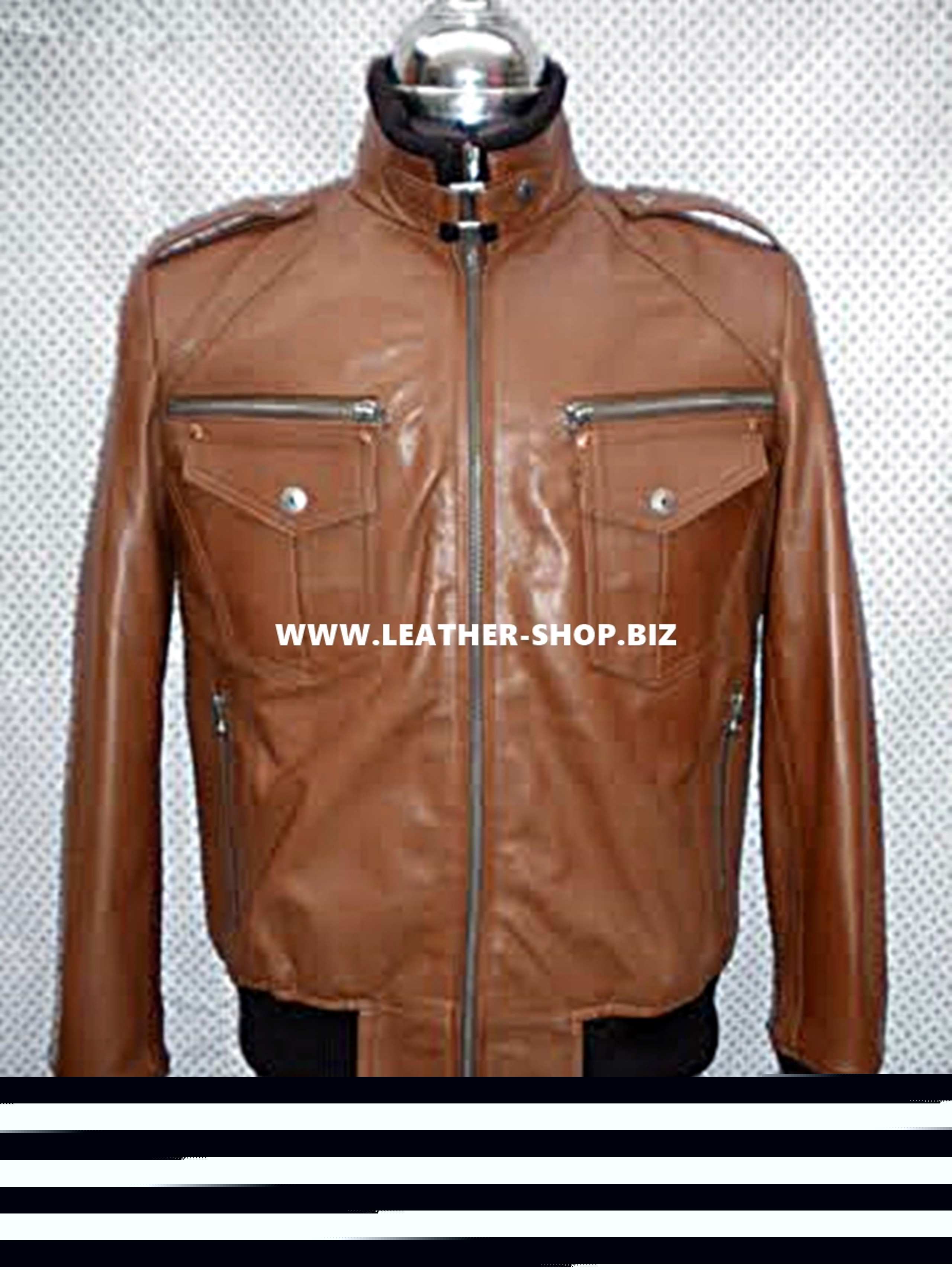 Leather Jacket Bomber Style MLJ0030B Custom-Made In 9 Colors