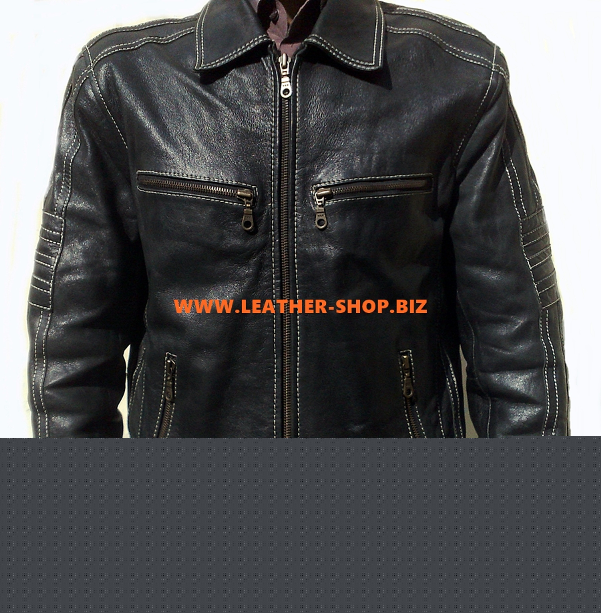 Leather Jacket Retro Style MLJ0096 Custom-Made In 9 Colors