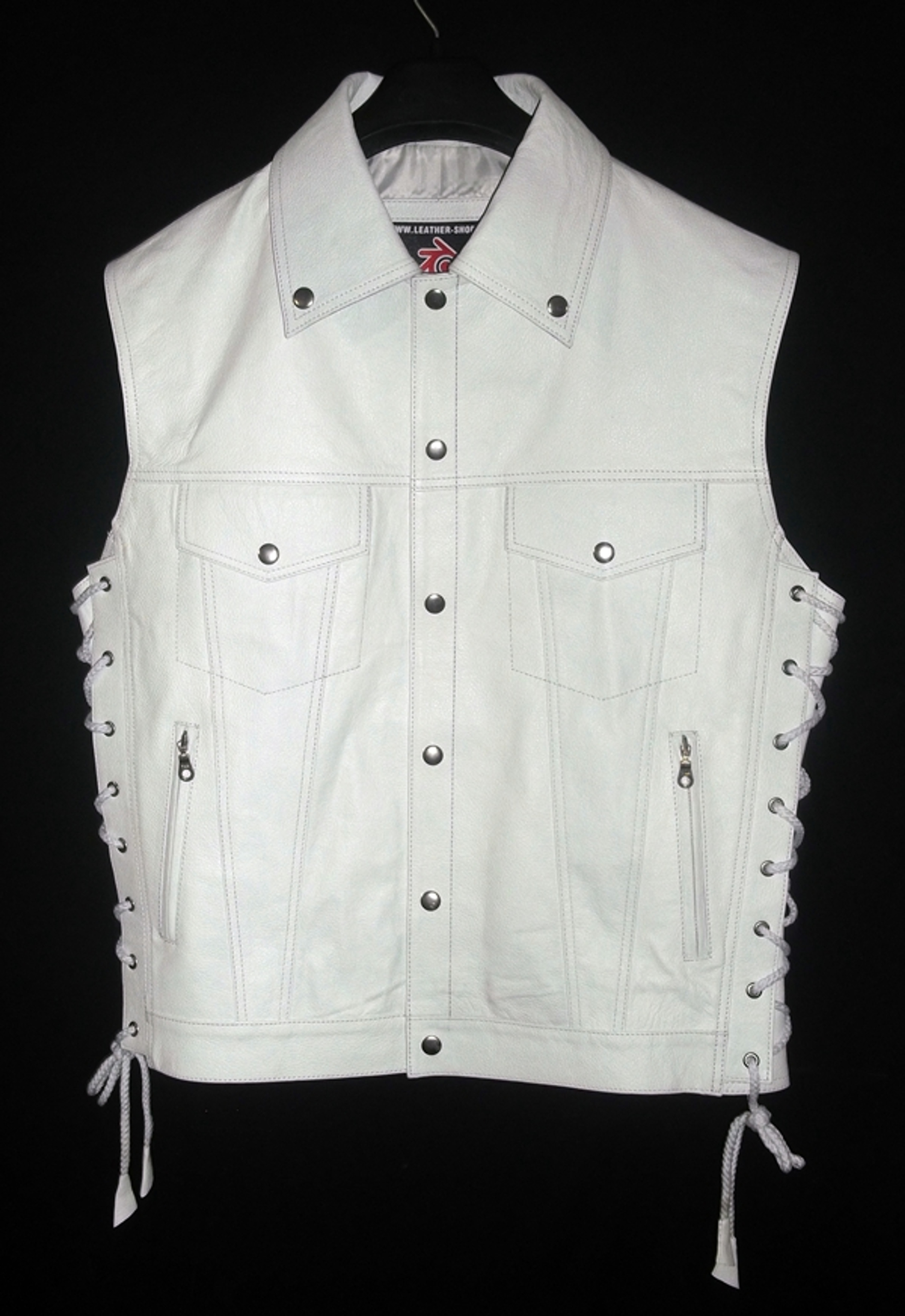 Leather Vest jean style MLV1310 custom-made 5 leather types + 9 Colors