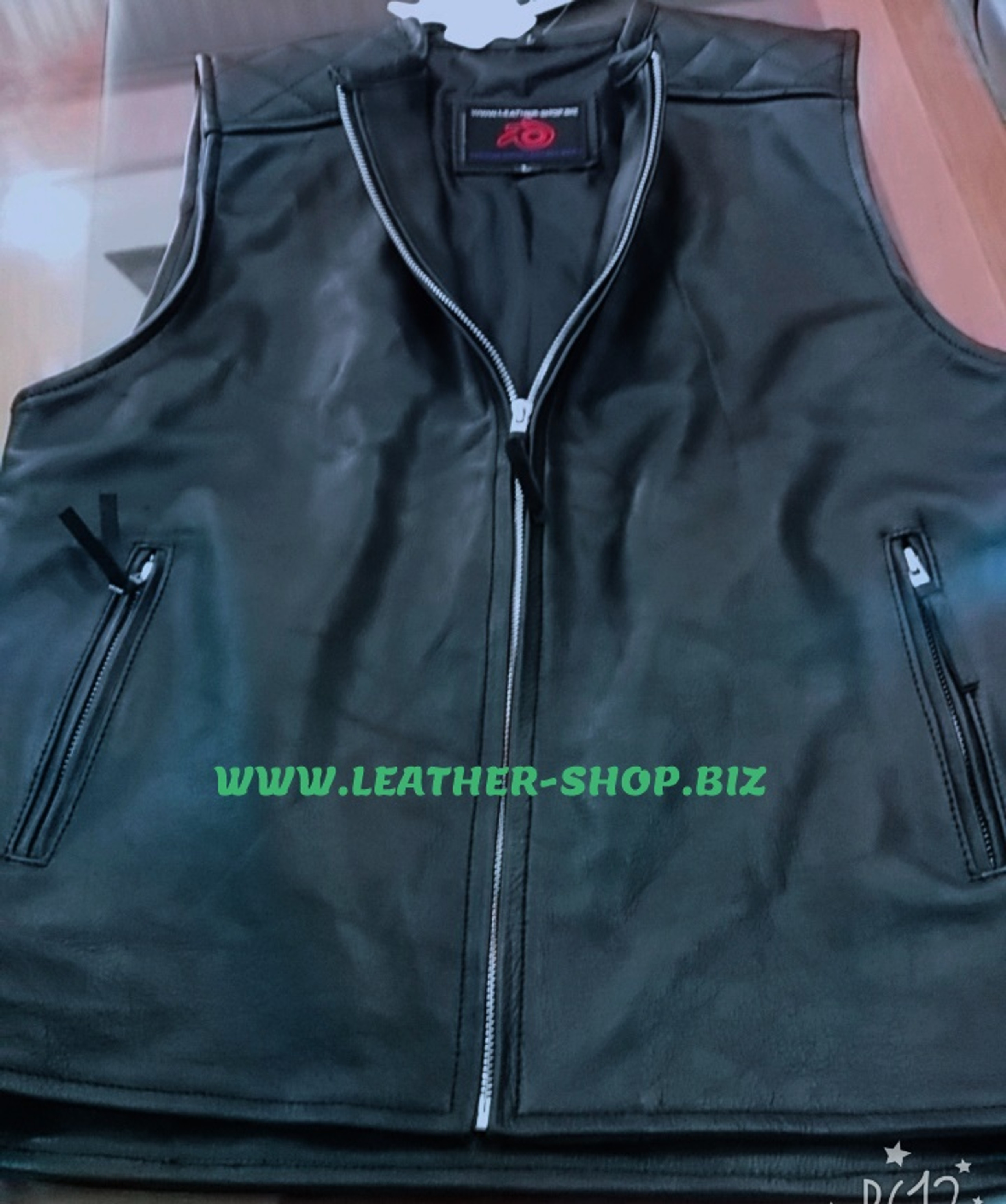 Leather Vest Style MLV1375 Diamond Stitch custom-made