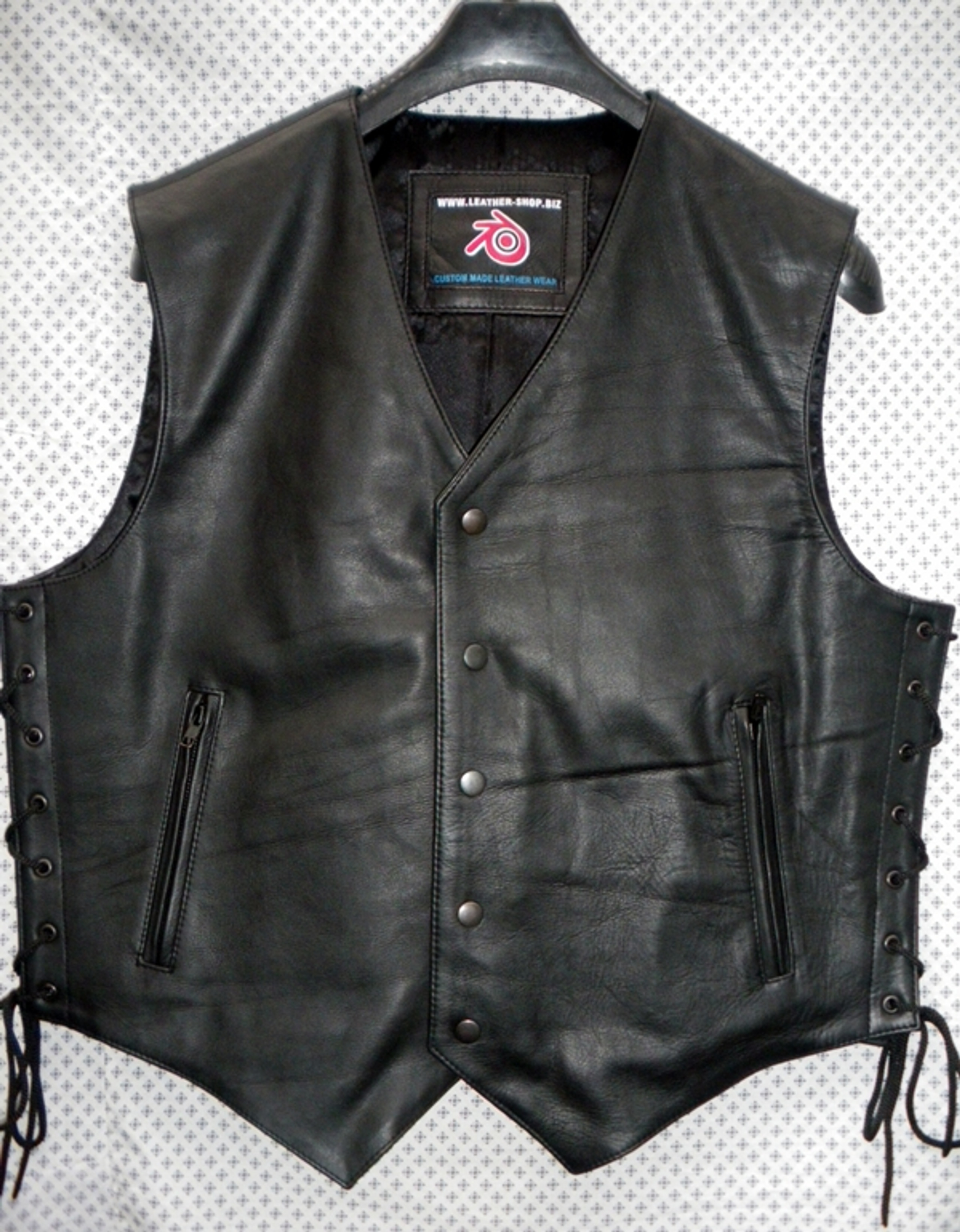 Leather Vest Classic Biker Style MLV740 no seams Front or Back