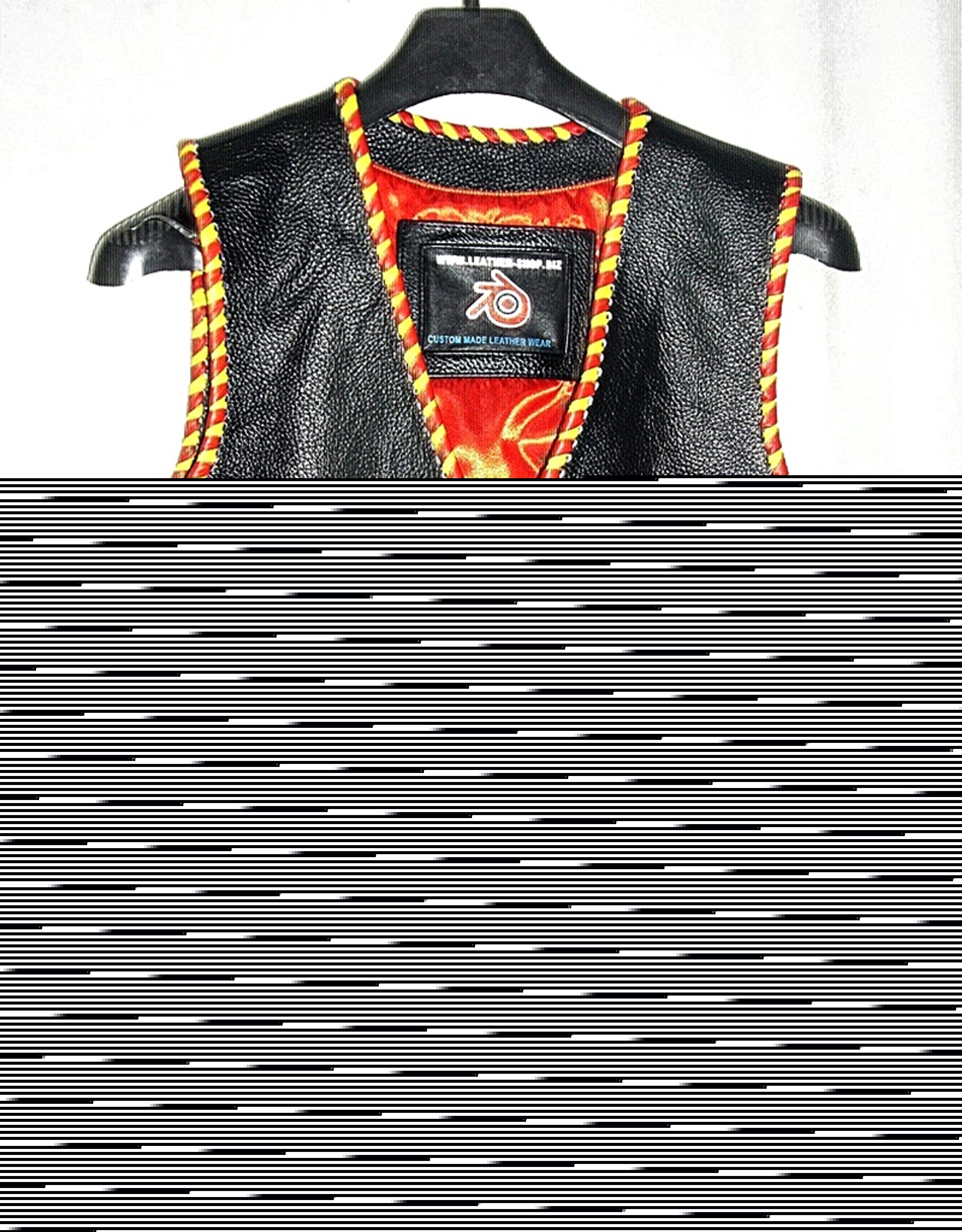 Leather vests motorcycle club style 2 color braids MLVB1289