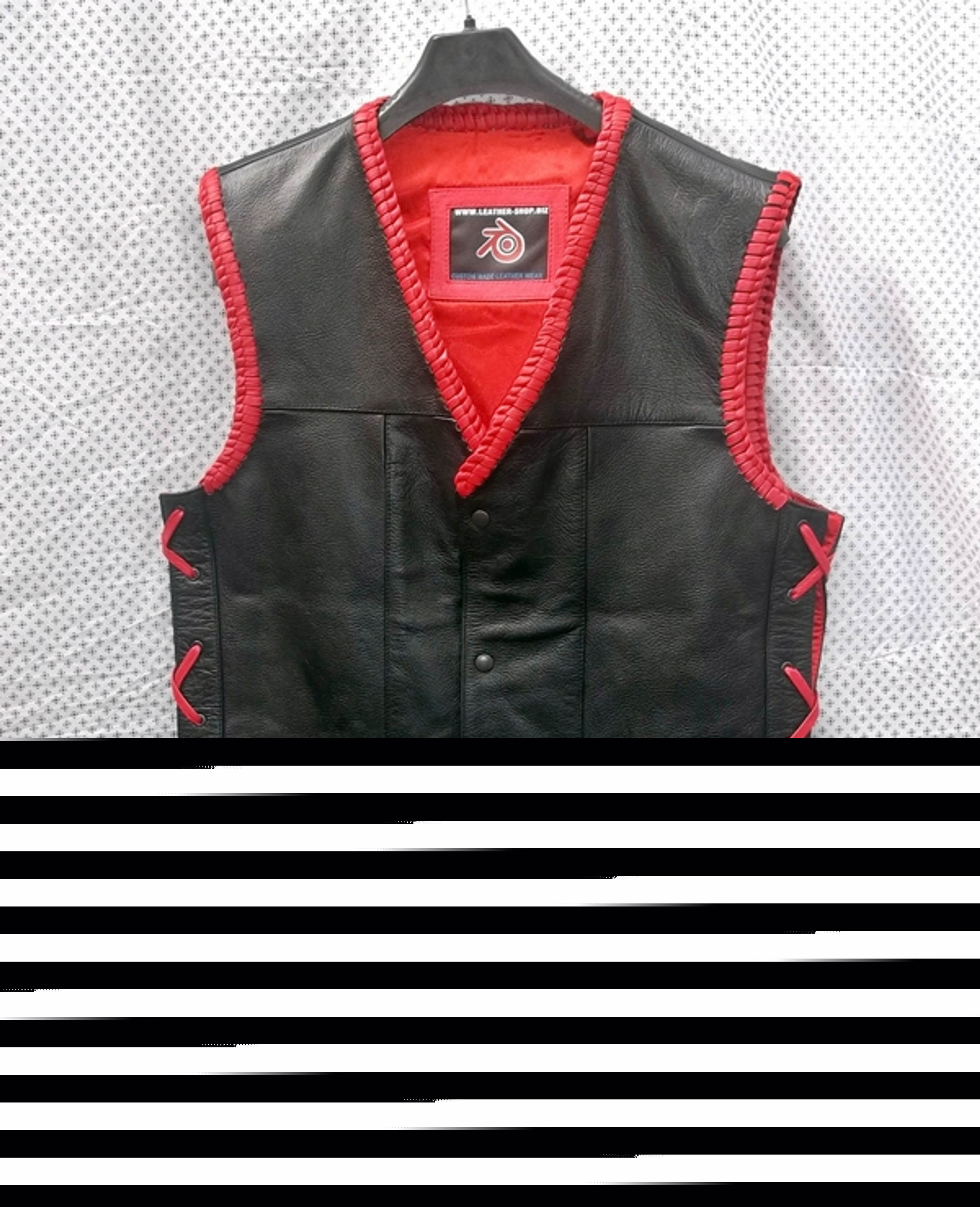 Braided Leather Vest Club Style MLV730 9 leather colors, all braid colors