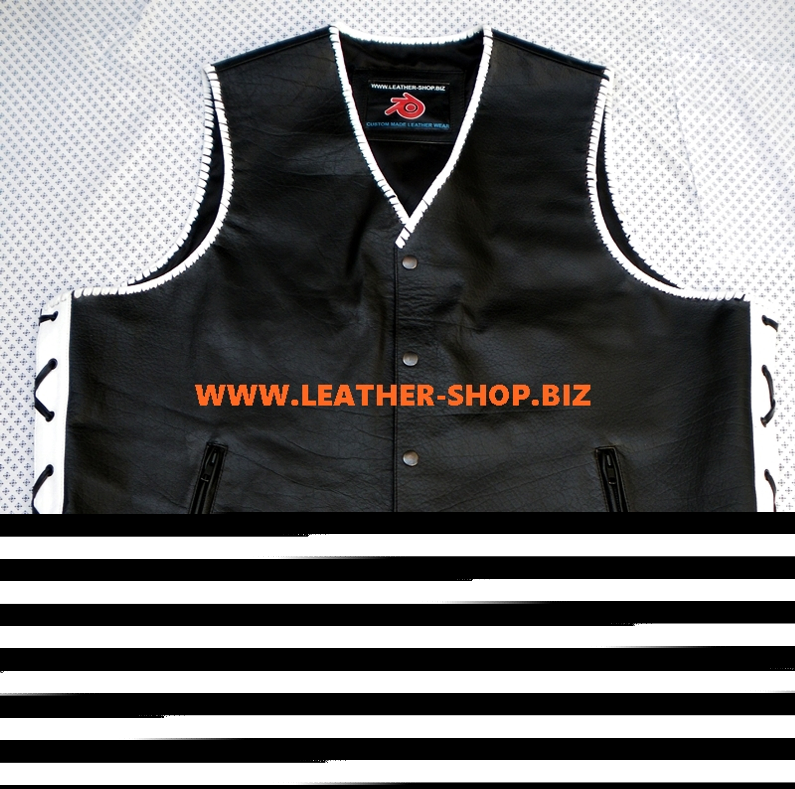 Mens Leather Vest Braided Style MLVB741 No Seams