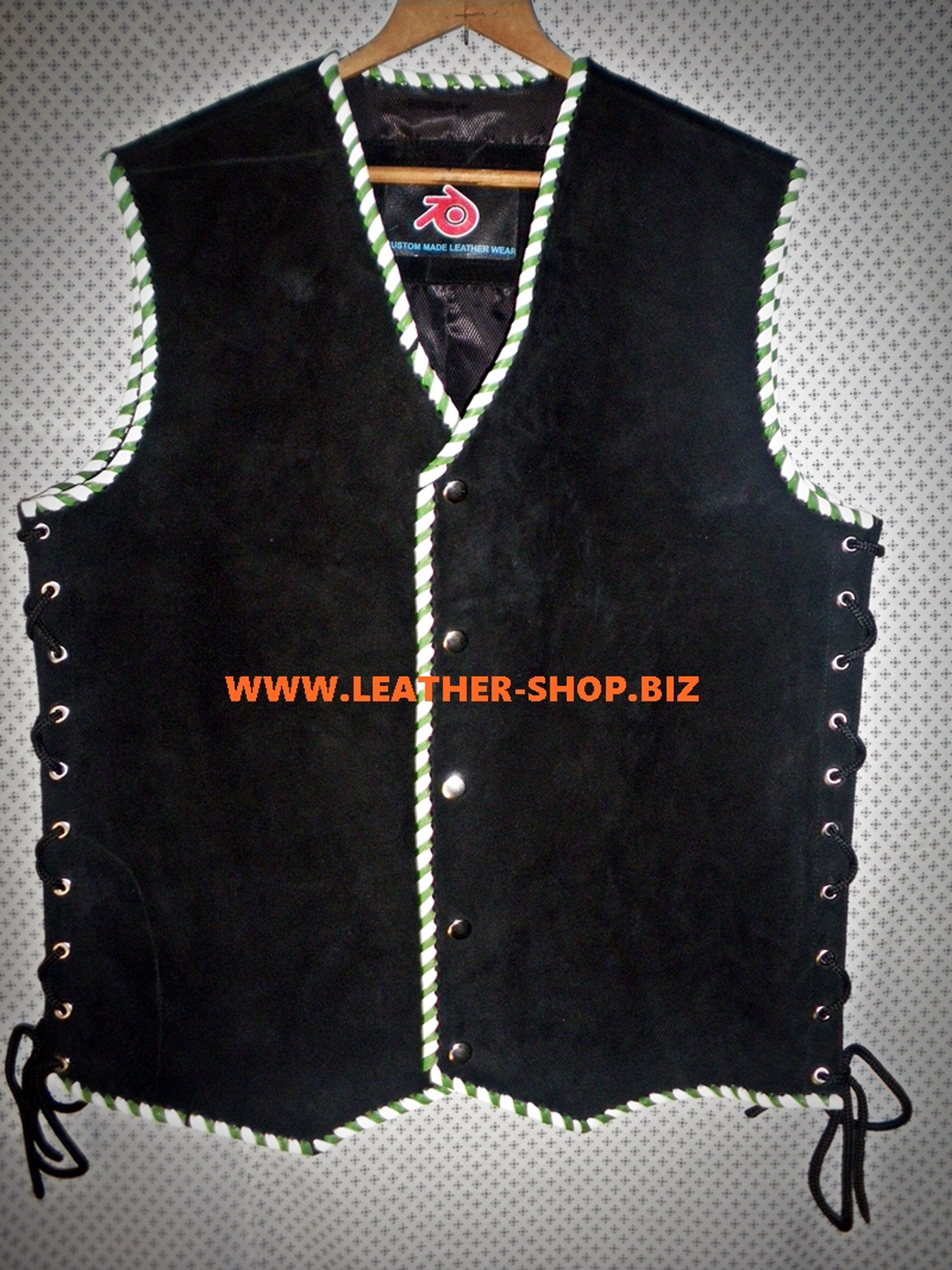 Leather Vest Braided MC Style MLVB840 9 Colors Available