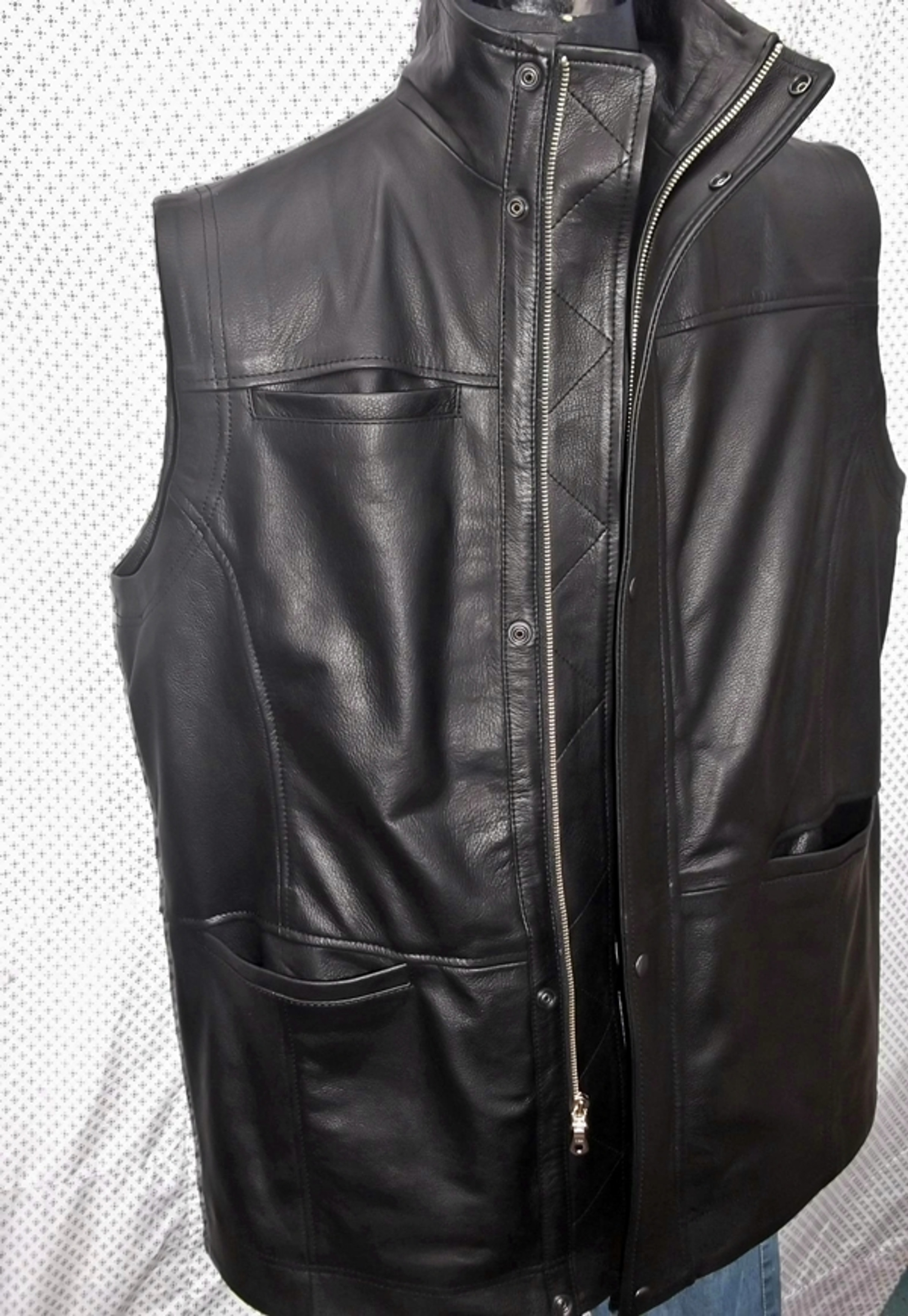 Mens Leather long Vest Style MLVL10 Hand made 9 colors available