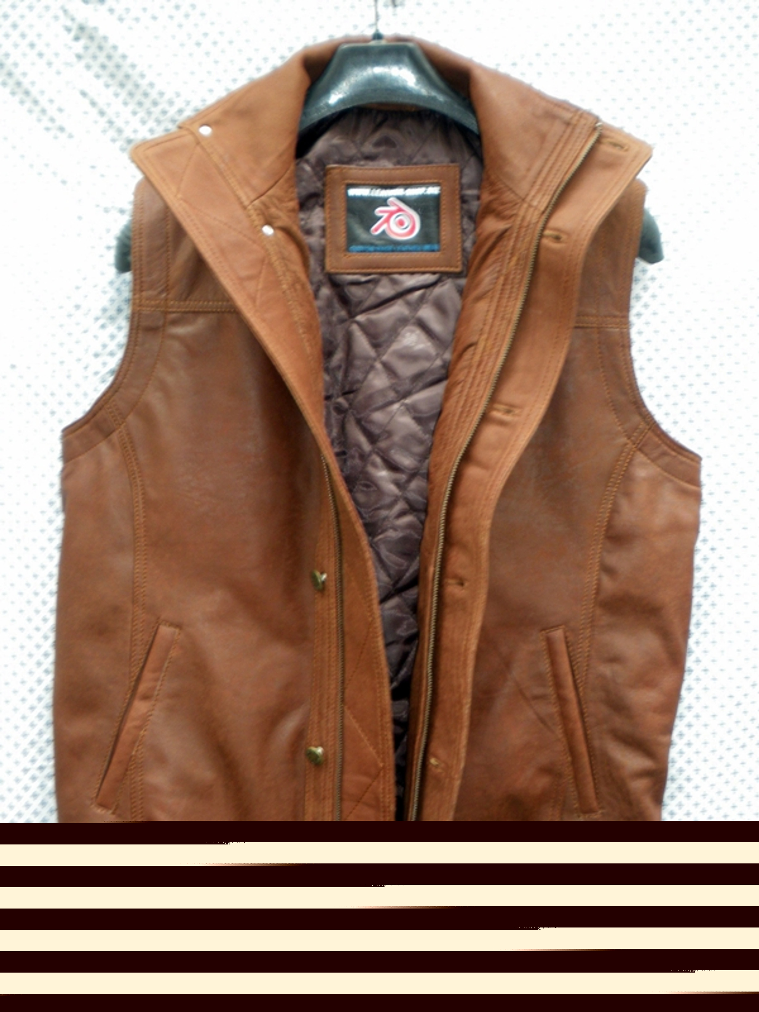 Mens Long Leather Vest Custom-Made Style MLVL13