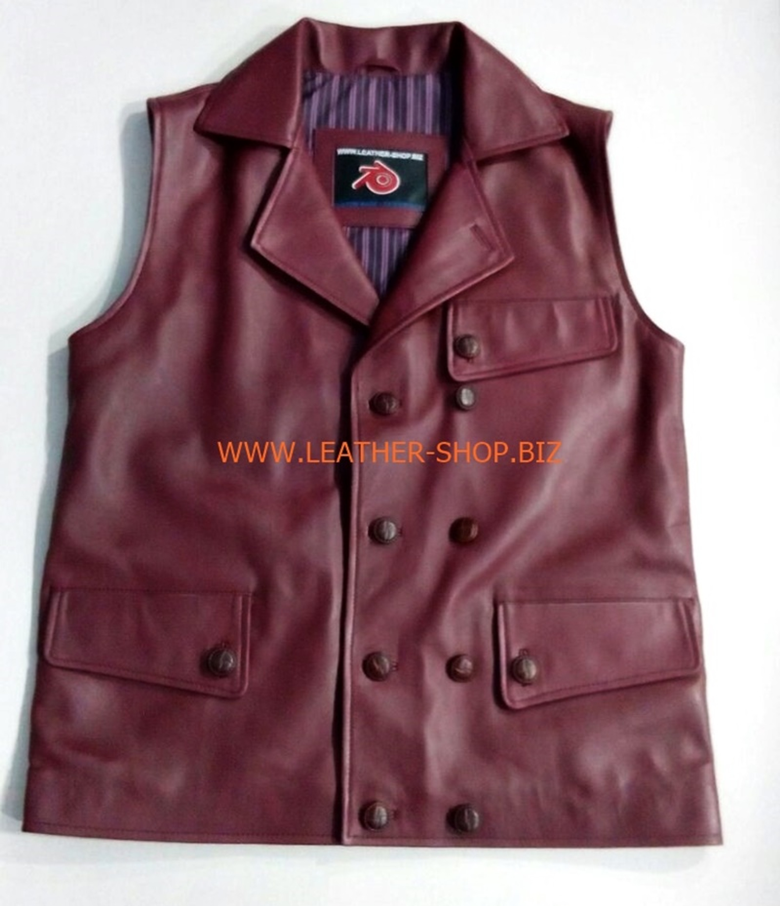 Mens Leather Vest Luftwaffe Jacket Style MLVL303