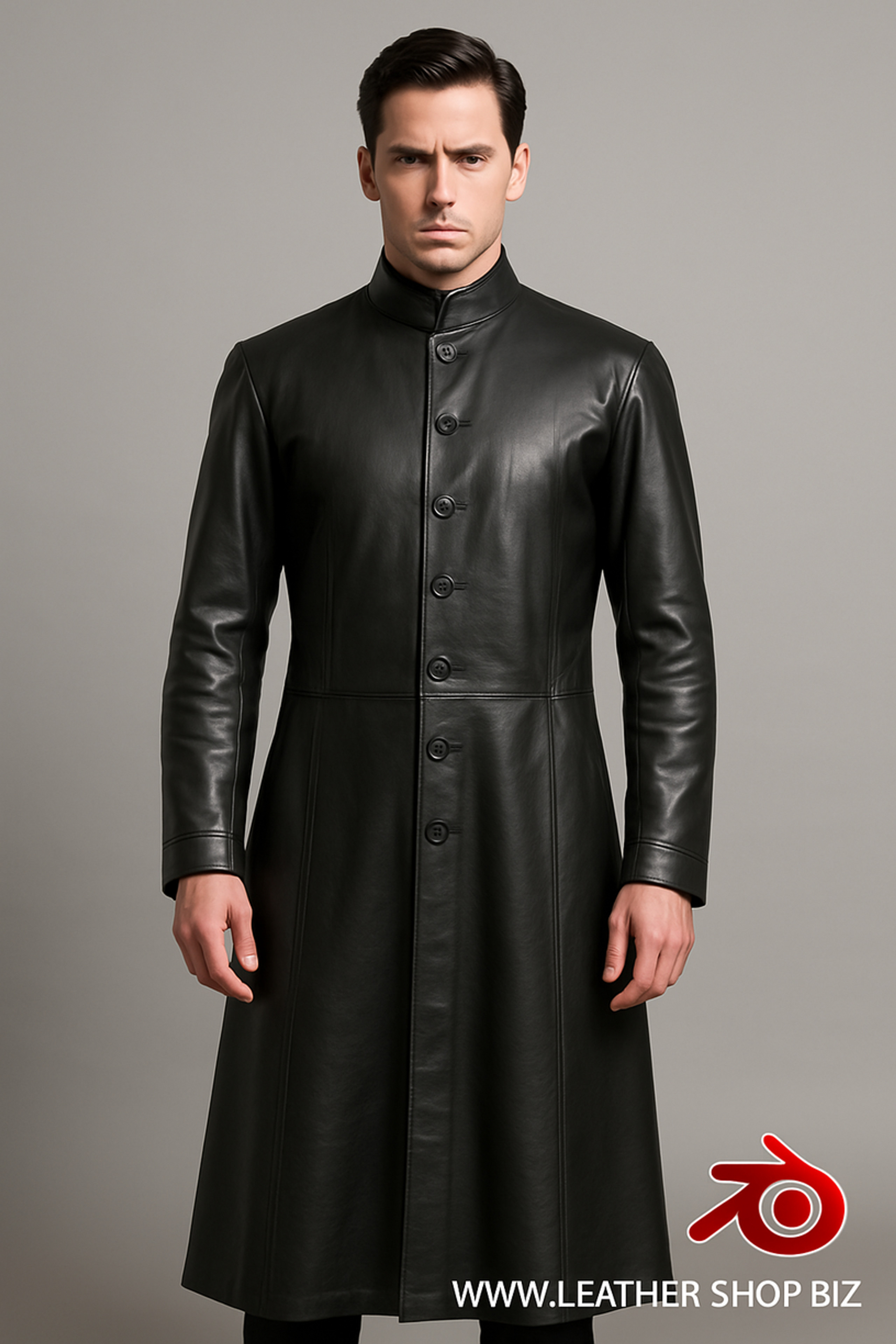 Leather trench coat style MTC556 custom-made all sizes + 9 colors