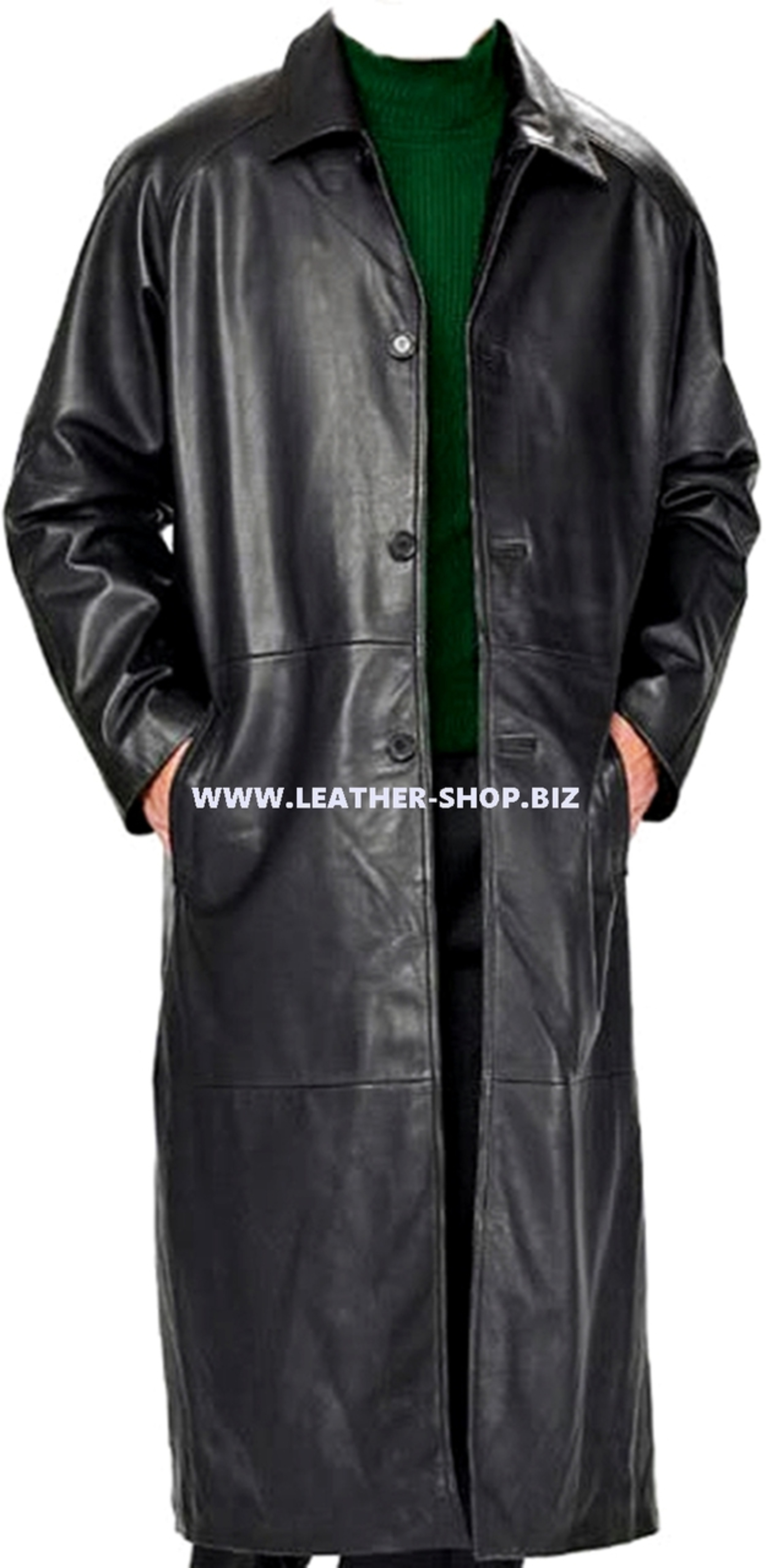 Leather trench-coat style MTC689 custom-made available In 9 colors