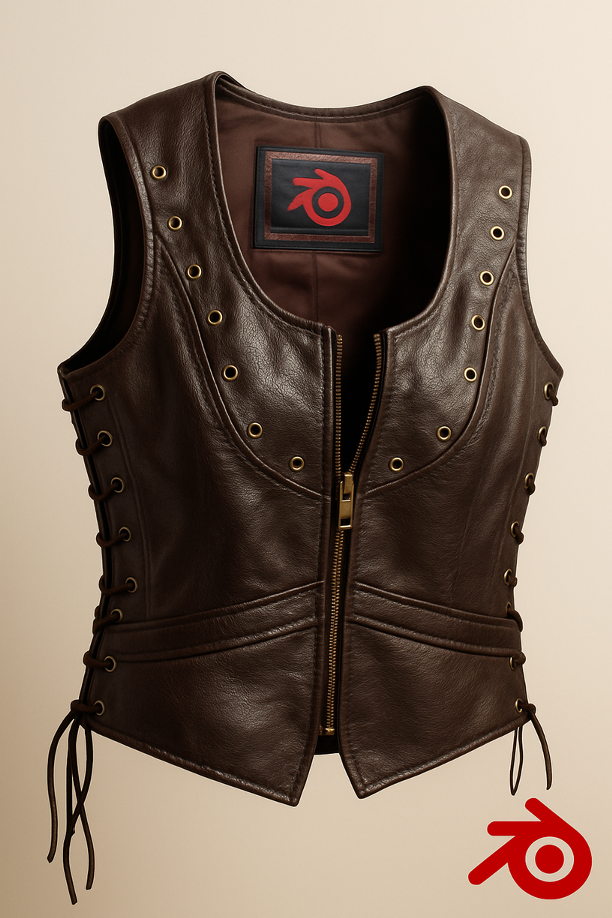 Ladies Leather Vest style WLV1204 available in 9 colors