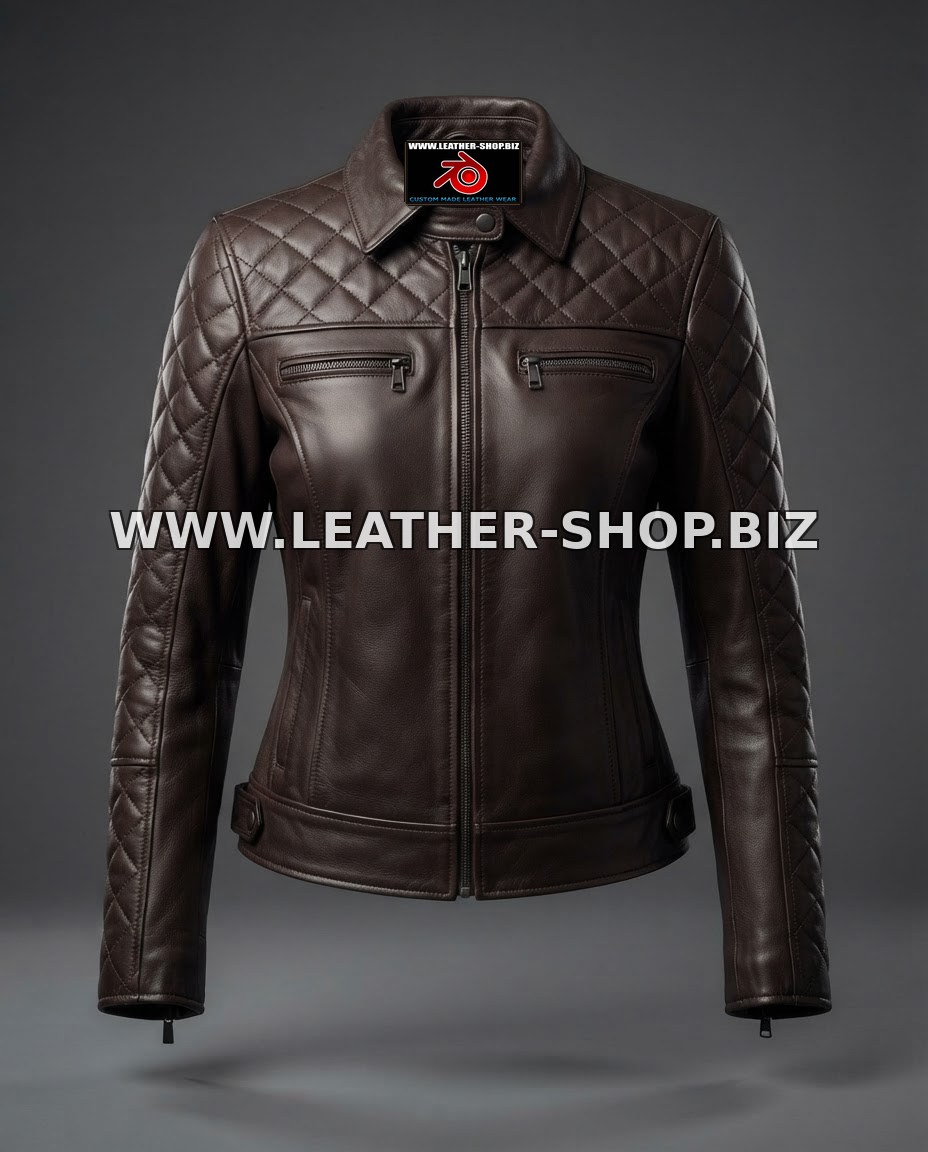 Custom Leather Jacket Diamond Stitch Style LLJ605 Made In 9 Colors