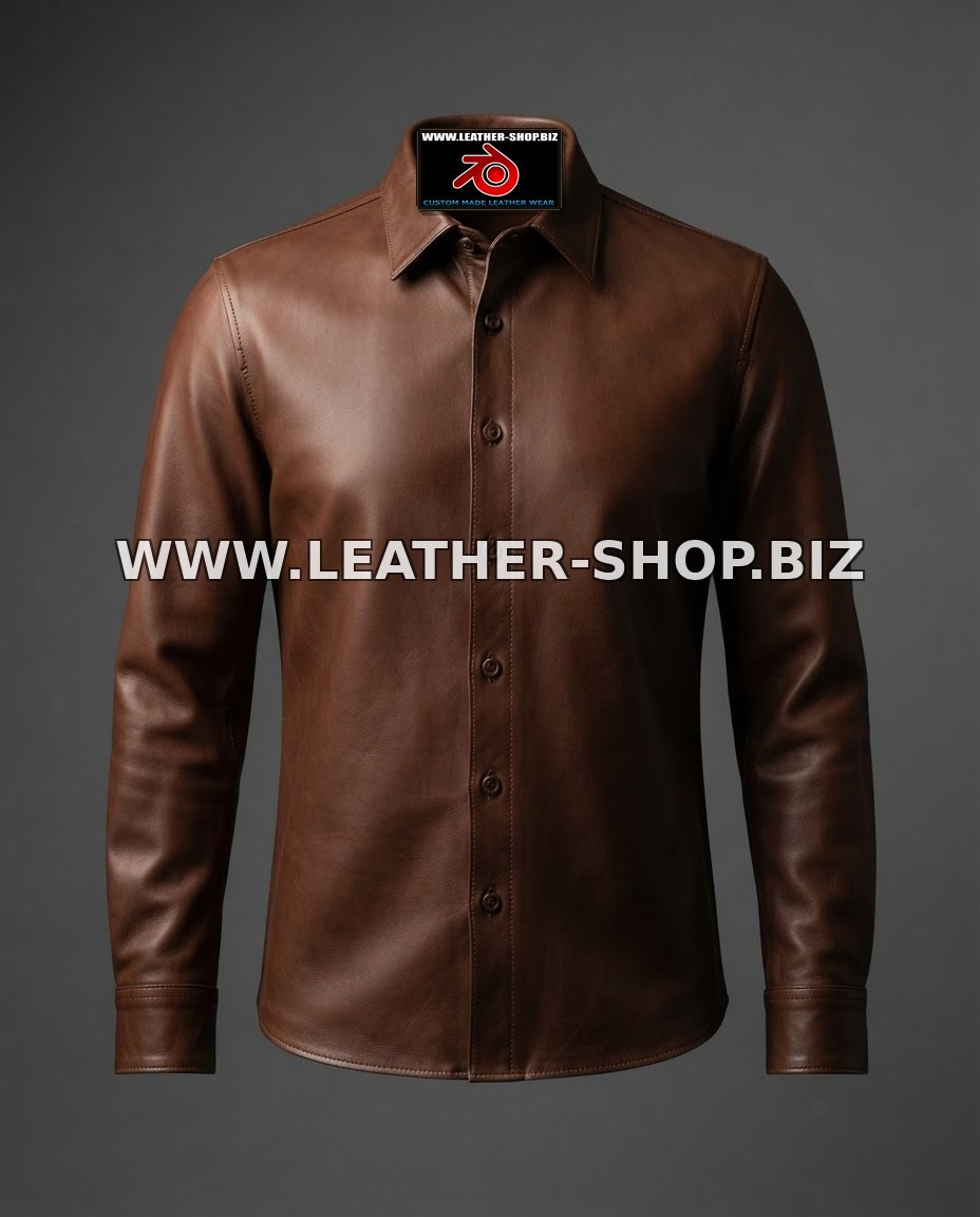 Leather Pullover Shirt Style LS091 9 Colors Available, Custom-Made